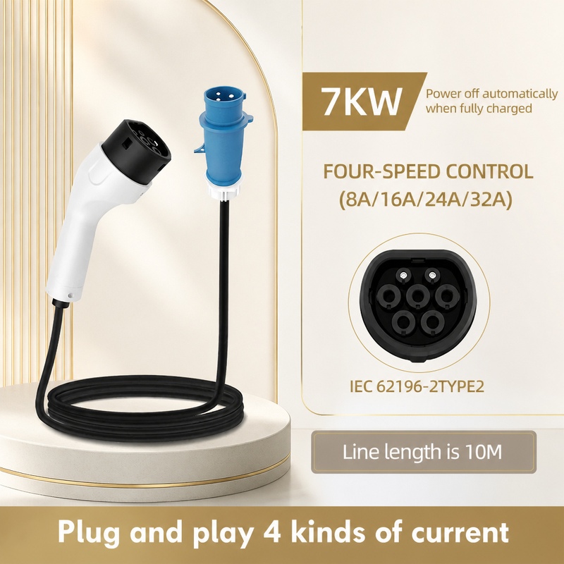 Portable Ev Charger 32A Type 2 Cee Plug - Carregador Portátil para Veículos Elétricos ROMADA