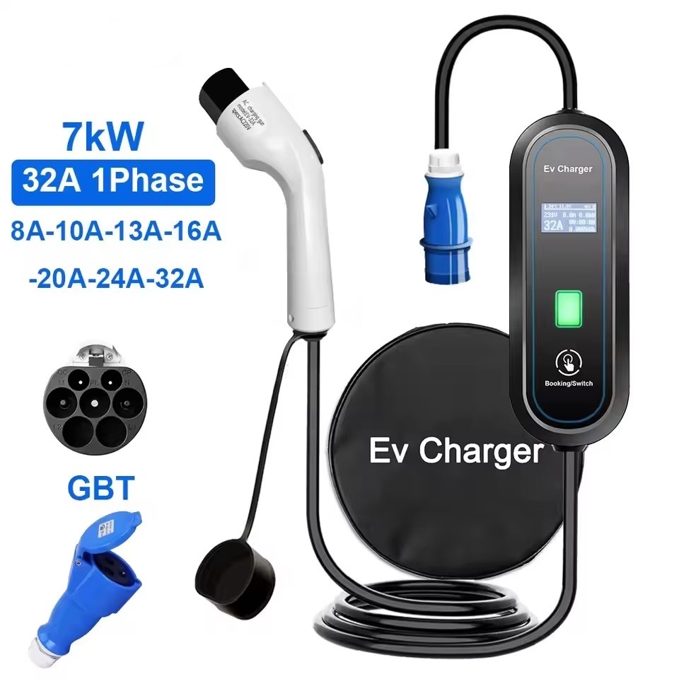 Portable Ev Charger 32A Type 2 Cee Plug - Carregador portátil gbt ev wallbox type2
