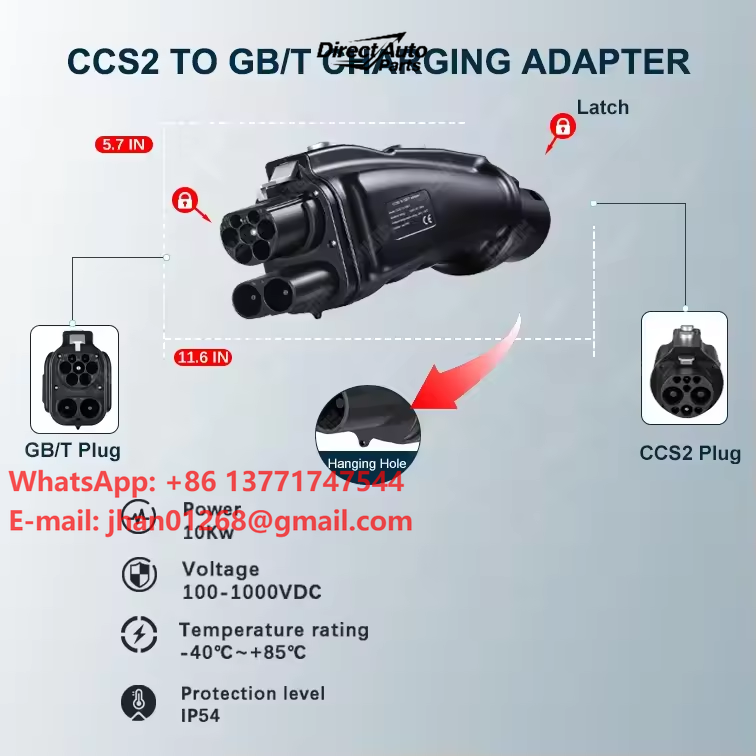 Gb/T To Ccs2 200A Fast Charging Adapter - Carregador DC para Veículos Elétricos 200A