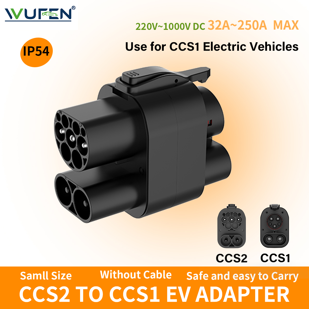 Ccs2 To Ccs1 Fast Charge Adapter 250Kw - Wufen ccs2 para ccs1 ev adaptador