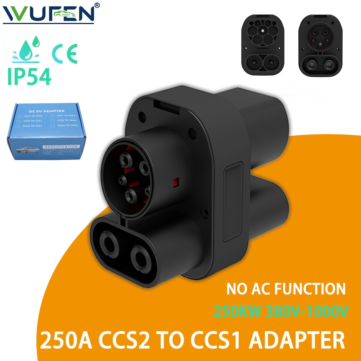 Adaptador WUFEN 250KW CCS2 par - Ccs2 To Ccs1 Fast Charge Adapter 250Kw avaliação e preço
