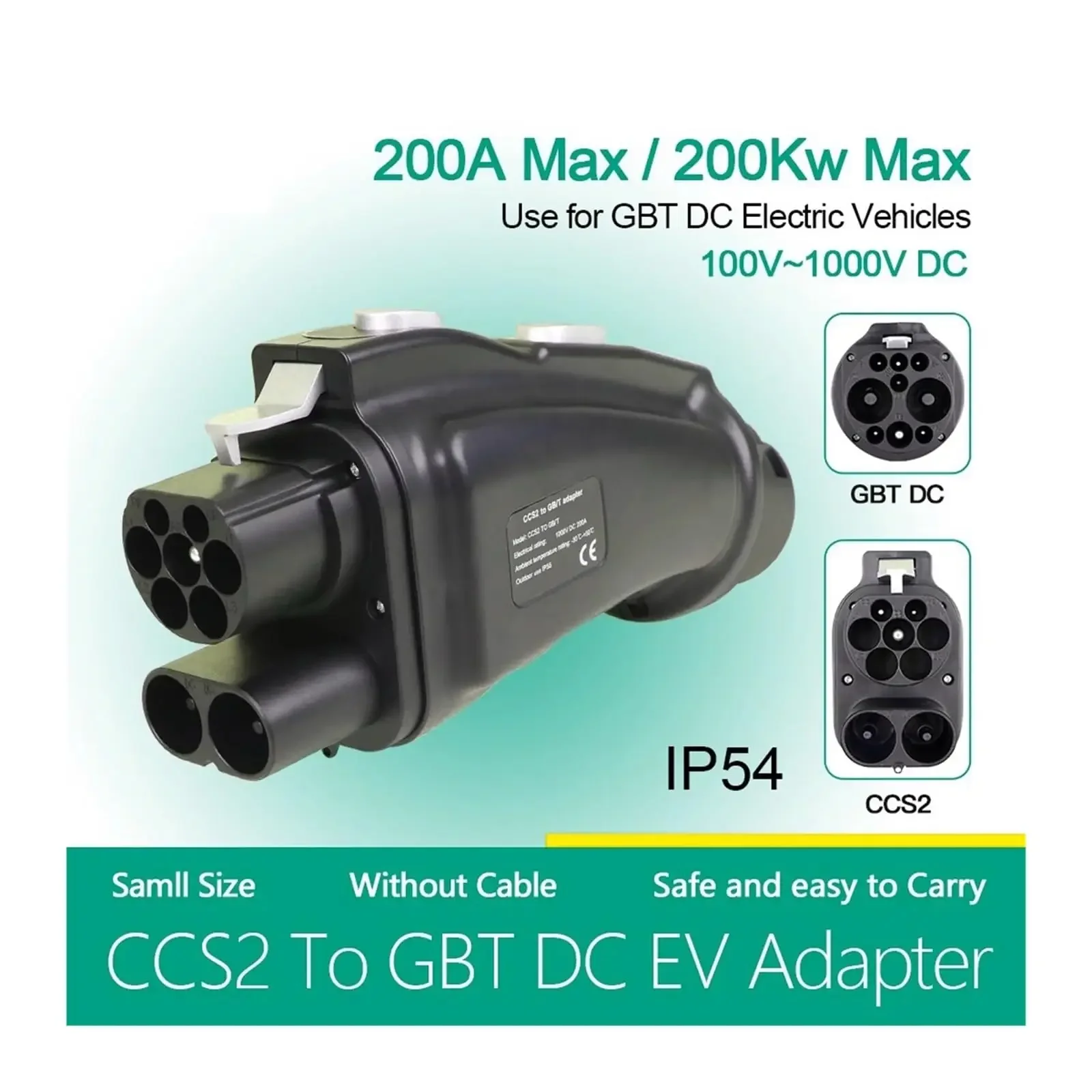 Adaptador Conversor CCS Combo  - Gb/T To Ccs2 200A Fast Charging Adapter avaliação e preço